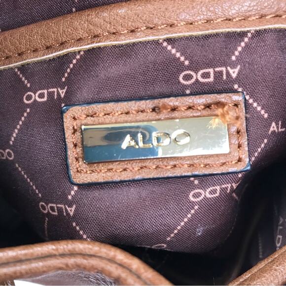 ALDO Bucket Backpack Brown Drawstring Gorpcore Travel Fairy Boho Festival Y2K - Picture 5 of 7